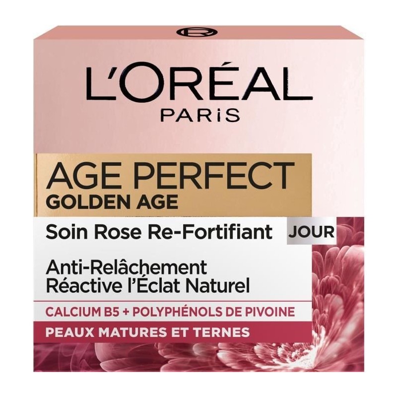 Anti-relâchement Age perfect Golden Age L'OREAL PARIS - Soin rose re-fortifiant - 50 ml