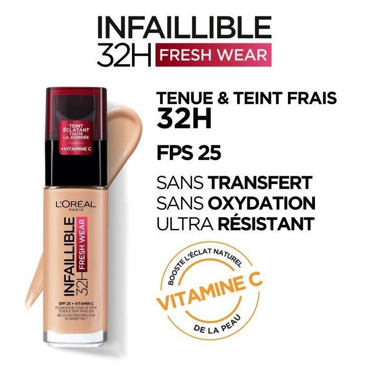 Fond de teint Infaillible L'OREAL PARIS - Longue tenue 32H - 140 Beige