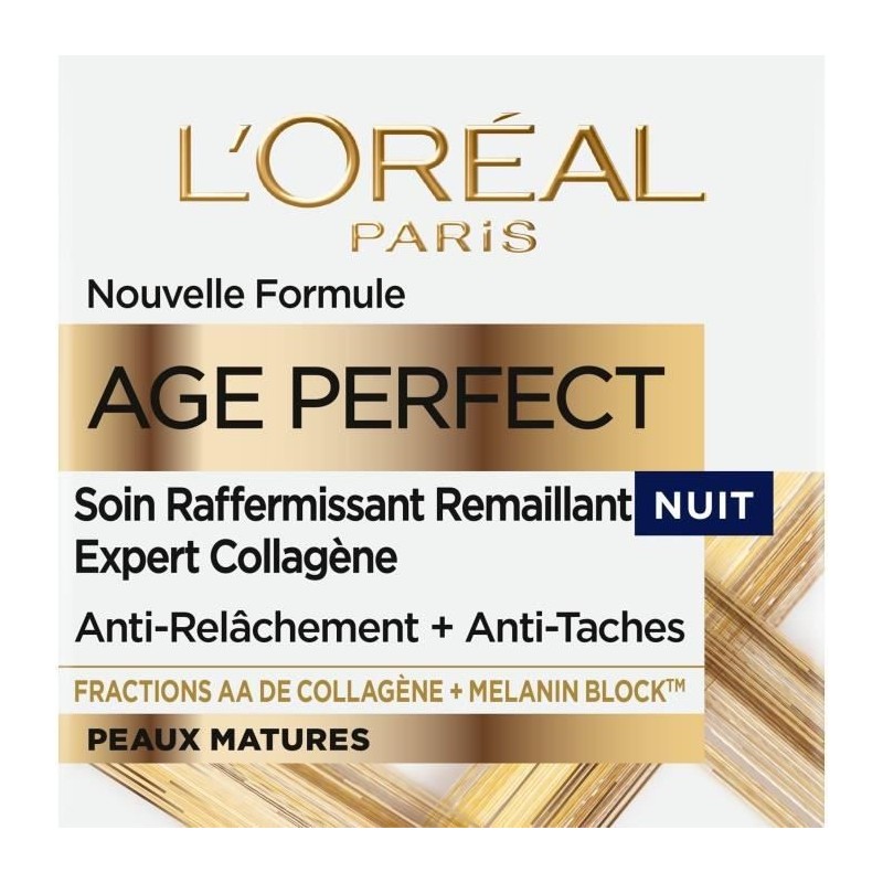 Creme de Nuit Age Perfect Nouvelle Formule L'OREAL PARIS - Peaux matures - 50 ml