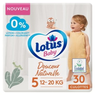 LOTUS BABY Couches culottes Douceur Naturelle taille 5 - 12 a 20 kg le