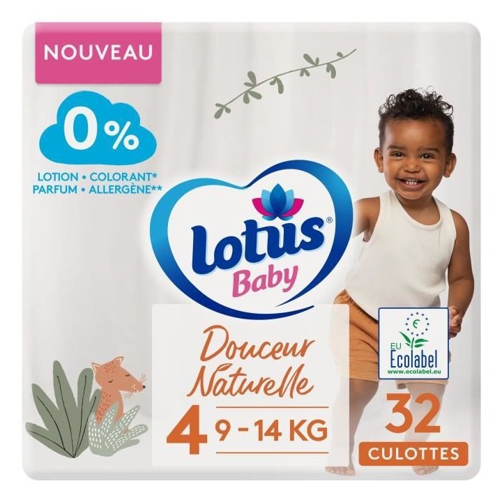 LOTUS BABY Couches Culottes Douceur Naturelle taille 4 - 9 a 14 kg - L
