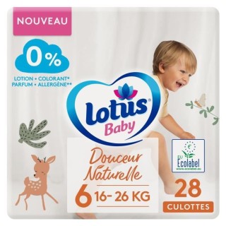 LOTUS BABY Couches Culottes Douceur Naturelle taille 6 - 16 a 26 kg -