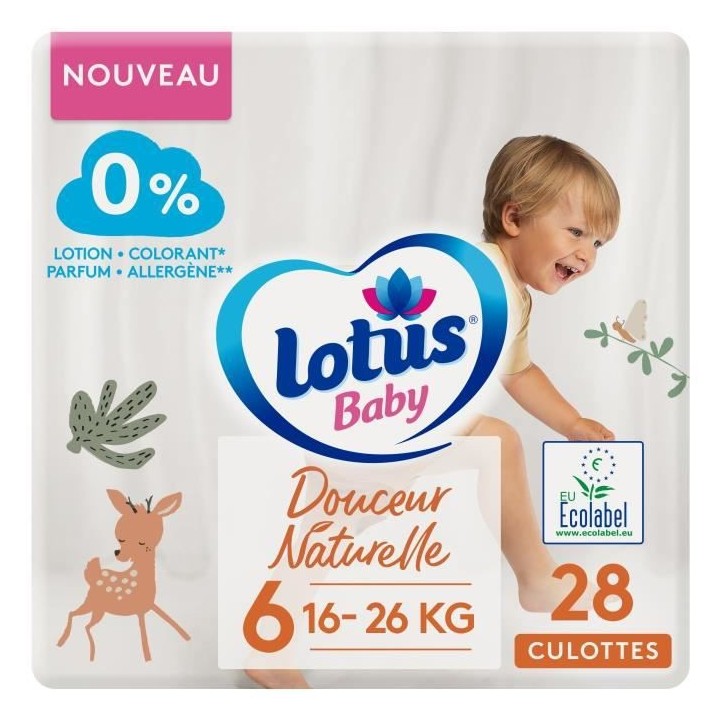 LOTUS BABY Couches Culottes Douceur Naturelle taille 6 - 16 a 26 kg -