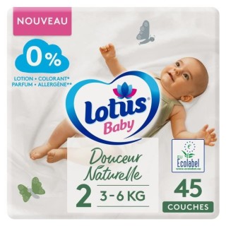 LOTUS BABY Couches Douceur Naturelle Taille 2 x45
