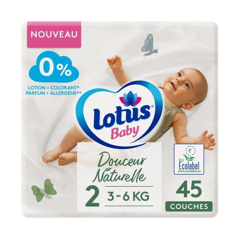 LOTUS BABY Couches Douceur Naturelle Taille 2 x45