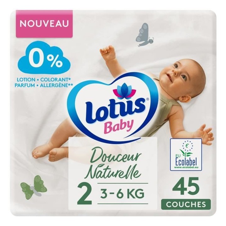 LOTUS BABY Couches Douceur Naturelle Taille 2 x45
