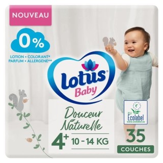 LOTUS BABY Couches Douceur Naturelle taille 4+ - 10 a 14 kg - Le paque