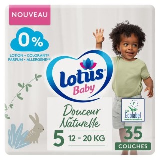 LOTUS BABY Couches Douceur Naturelle taille 5+ - 12 a 20 kg - Le paque