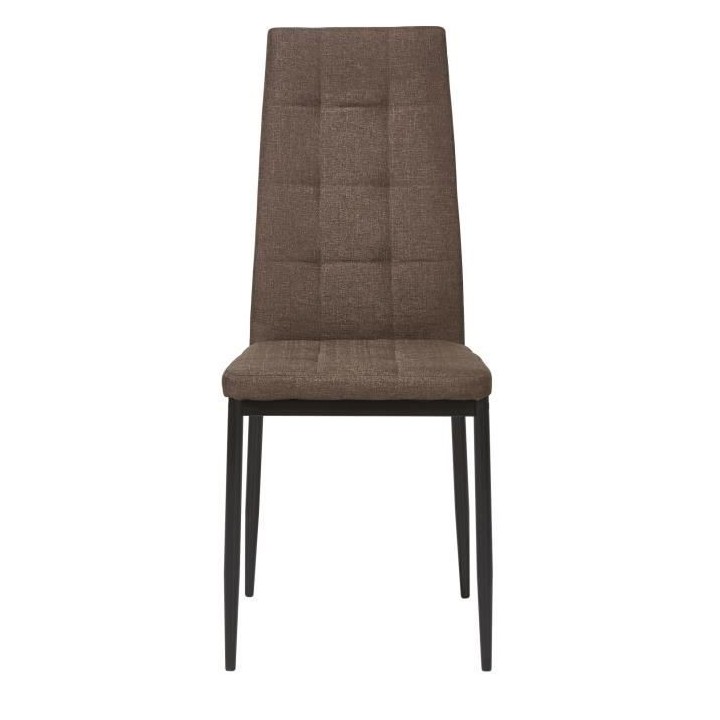 ROKA Lot de 6 chaises - Tissu Chocolat - L 42 x P 54,3 x H 95,2 cm