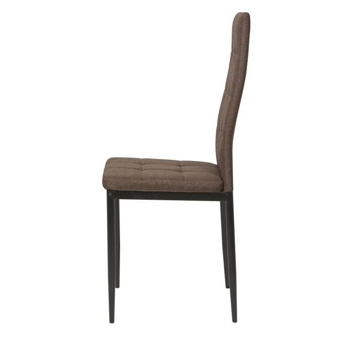 ROKA Lot de 6 chaises - Tissu Chocolat - L 42 x P 54,3 x H 95,2 cm