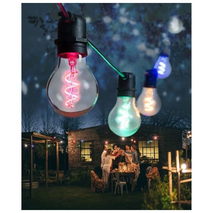 LOTTI Guirlande lumineuse guinguette d'extérieure - 10 ampoules E27 g