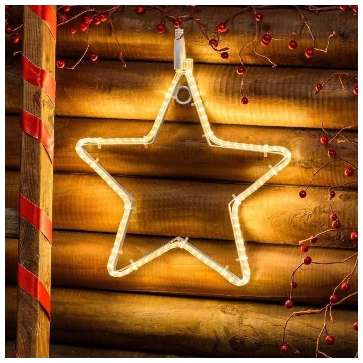 Étoile LED LOTTI Ø30cm - Strip 96 - 1 m - Blanc chaud