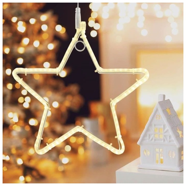 Étoile LED LOTTI Ø30cm - Strip 96 - 1 m - Blanc chaud