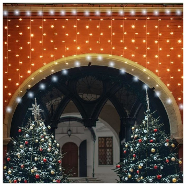 Stalactite M 345xH180cm 300 LED BLANC CHAUD et BLANC Ø5mm