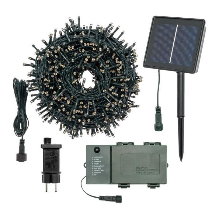 Guirlande lumineuse Multi Usage 50m TBS 1000 LED BLANC CHAUD Ø5mm