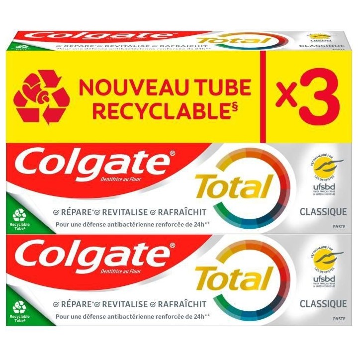 [Lot de 3] COLGATE Dentifrices 24H défense - 75ml