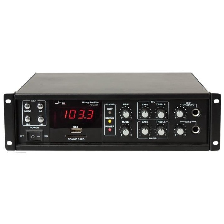 LTC PAA80BT Amplificateur public address 80w avec bluetooth, usb-mp3 e