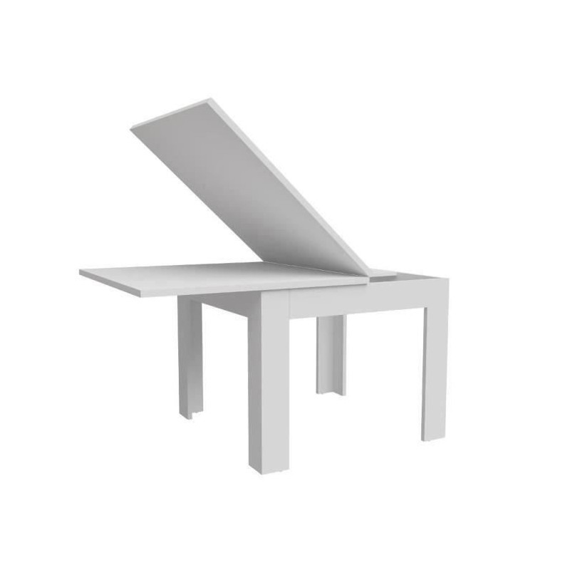 Table a manger extensible NUORI - Décor blanc mat - 6/8 personnes - L 96-190 x l 95 cm