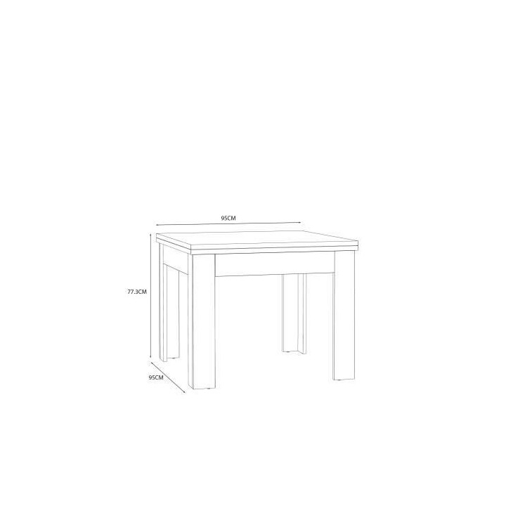 Table a manger extensible NUORI - Décor blanc mat - 6/8 personnes - L