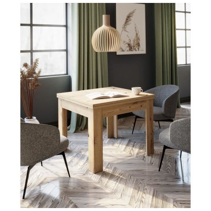 Table a manger extensible NUORI - Décor chene artisan - 6/8 personnes