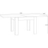 Table a manger extensible NUORI - Décor chene artisan - 6/8 personnes - L 96- 190 x l 95 cm