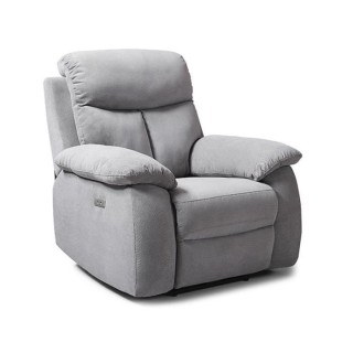 Fauteuil relax électrique - BELEM - Tissu Gris - L 97 x P 94 x H 101