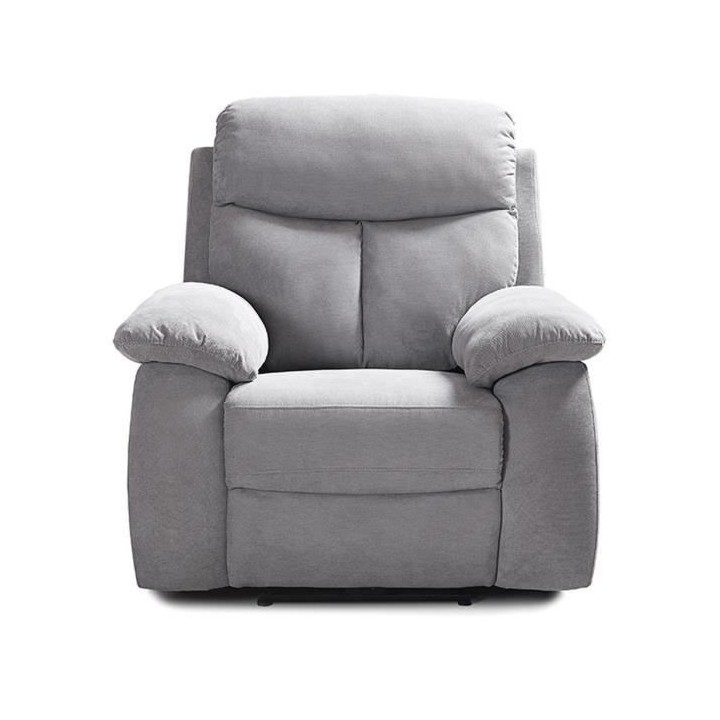 Fauteuil relax électrique - BELEM - Tissu Gris - L 97 x P 94 x H 101