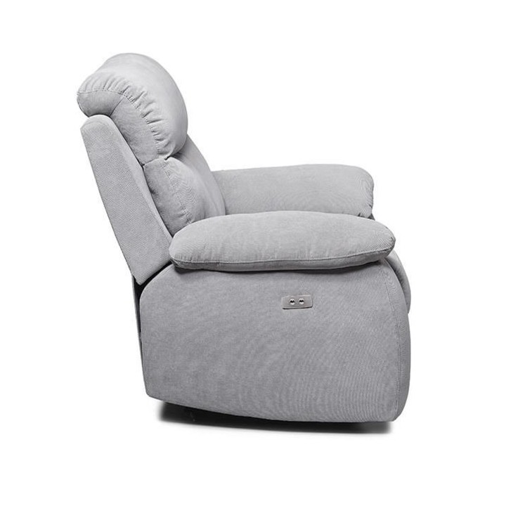 Fauteuil relax électrique - BELEM - Tissu Gris - L 97 x P 94 x H 101