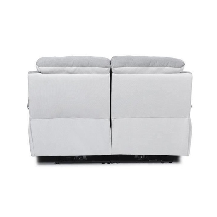 Canapé relax électrique 2 places - BELEM - Tissu Gris clair et Gris