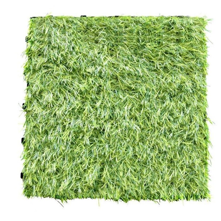 GARDEN MOOD Lot de 10 dalles clipsables en gazon synthétique 10 mm