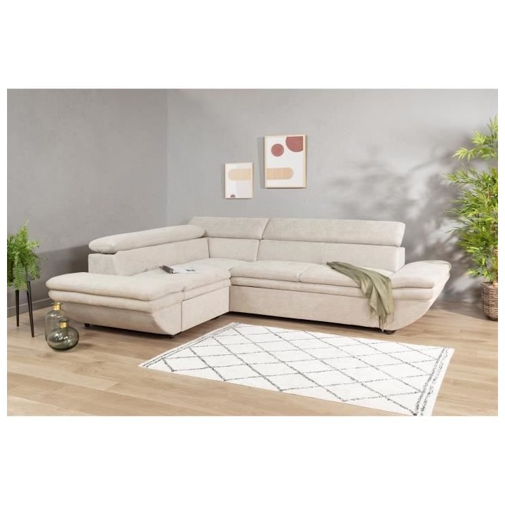 Canapé d'angle convertible gauche 4 places LUKE - Tissu All senses be