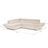 Canapé d'angle convertible gauche 4 places LUKE - Tissu All senses beige - L 265 x P 204 x H 74 cm - MINIMAX