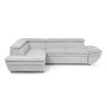 Canapé d'angle convertible gauche 4 places LUKE - Tissu All senses gris - L 265 x P 204 x H 74 cm - MINIMAX