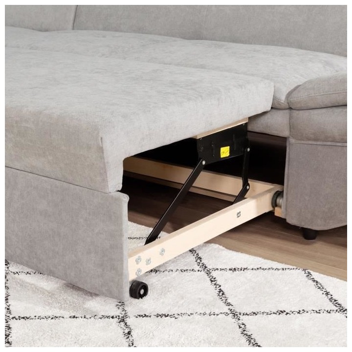 Canapé d'angle convertible gauche 4 places LUKE - Tissu All senses gr