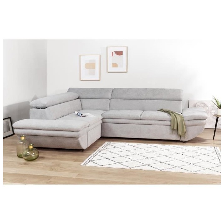 Canapé d'angle convertible gauche 4 places LUKE - Tissu All senses gr