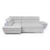 Canapé d'angle convertible gauche 4 places LUKE - Tissu All senses gris - L 265 x P 204 x H 74 cm - MINIMAX