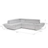 Canapé d'angle convertible gauche 4 places LUKE - Tissu All senses gris - L 265 x P 204 x H 74 cm - MINIMAX