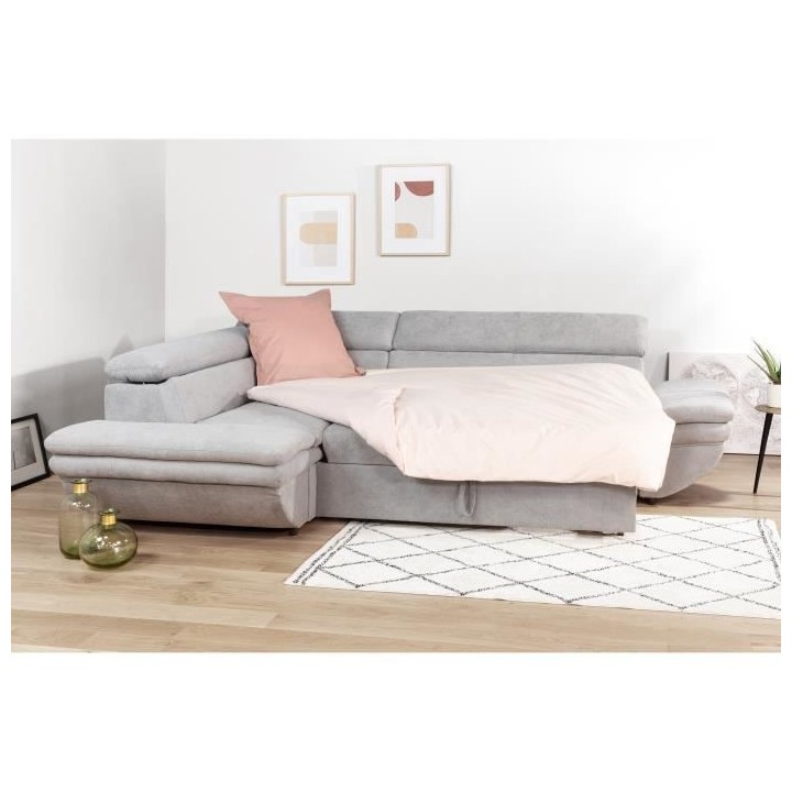 Canapé d'angle convertible gauche 4 places LUKE - Tissu All senses gr