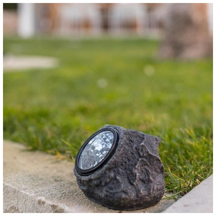 LUMI JARDIN Lot de 2 rochers solaires de jardin Rocky - A poser - LED