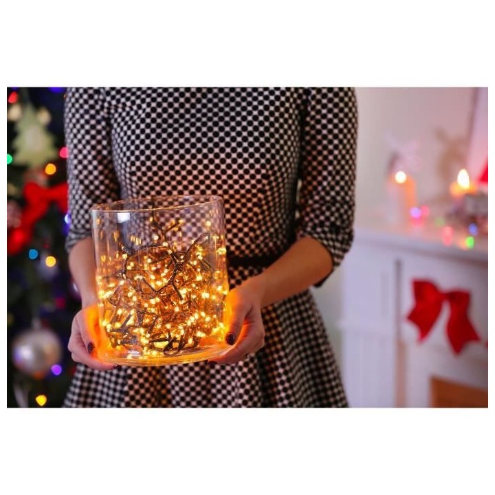 YOGY WARM Guirlande lumineuse solaire - 400 LED blanc chaud - 3,3 m -