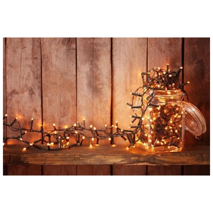 YOGY WARM Guirlande lumineuse solaire - 400 LED blanc chaud - 3,3 m -