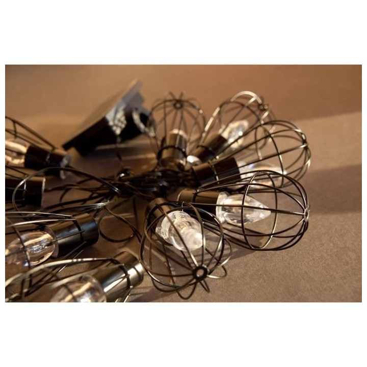 LUMIJARDIN Guirlande solaire cage Keny avec 10 ampoules décoratives