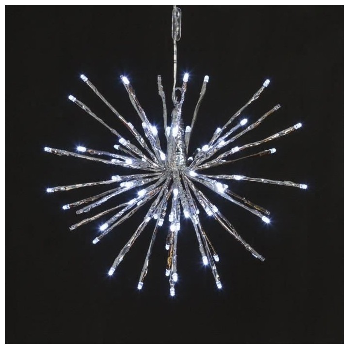 Twig Ball argentée, BRAA, 80 LED BLANC Ø5mm