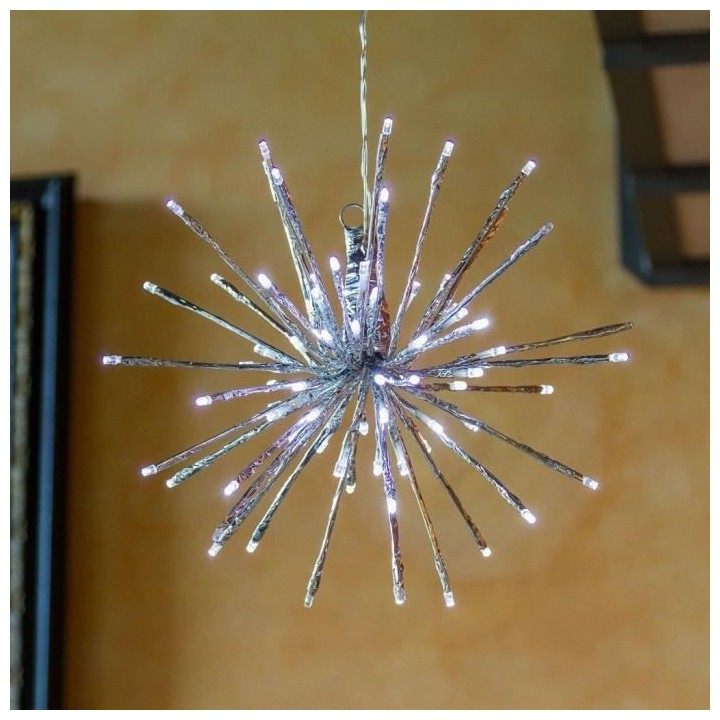 Twig Ball argentée, BRAA, 80 LED BLANC Ø5mm