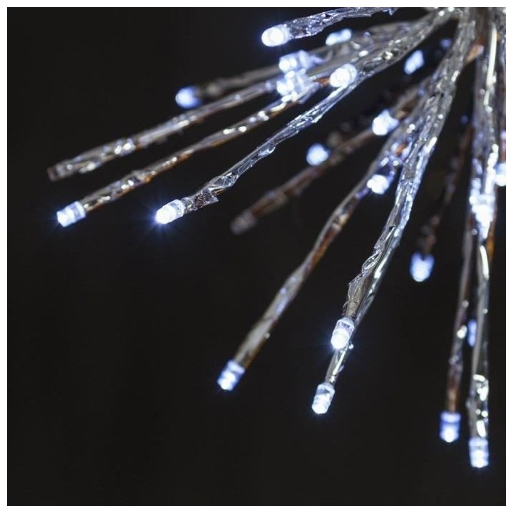 Twig Ball argentée, BRAA, 80 LED BLANC Ø5mm