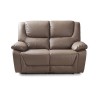 Canapé relax électrique - 2 places - SALVADOR - Cuir de buffle - Marron - L 151 x P 96 x H 103 cm