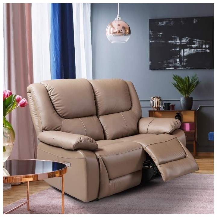 Canapé relax électrique - 2 places - SALVADOR - Cuir de buffle - Mar