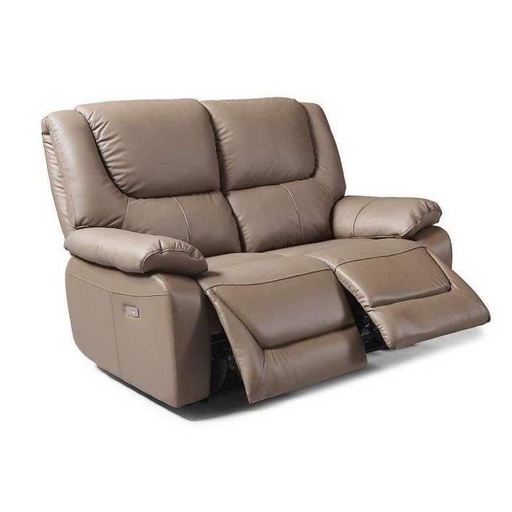 Canapé relax électrique - 2 places - SALVADOR - Cuir de buffle - Mar