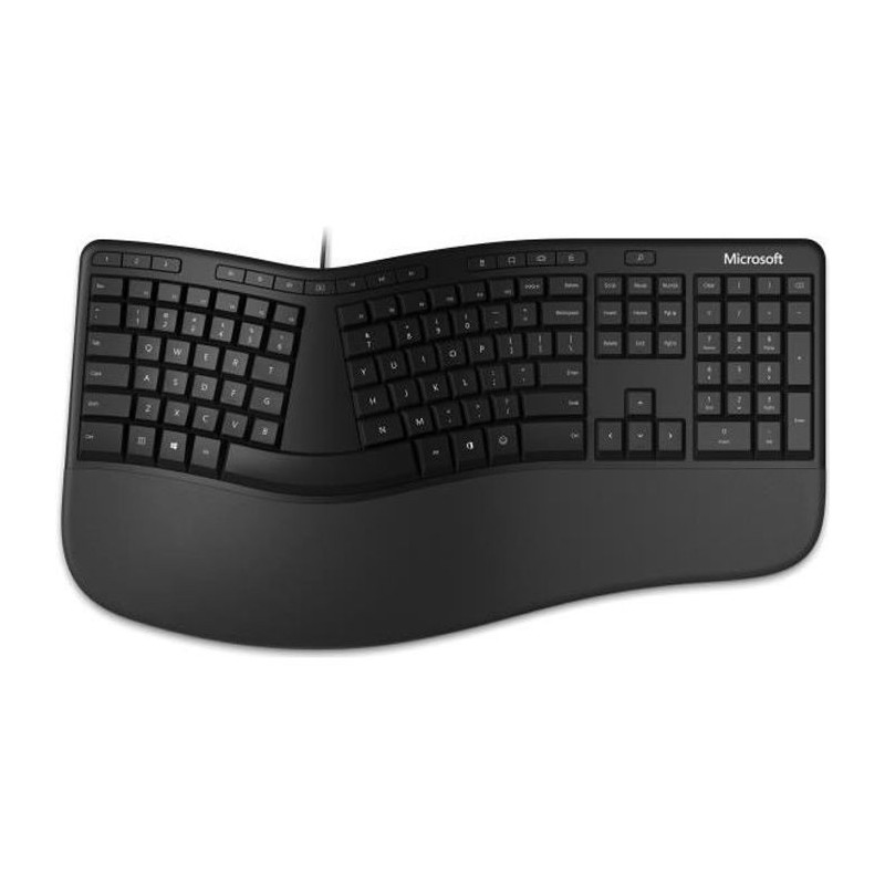 MICROSOFT Clavier Ergonomique Filaire USB - Noir - AZERTY