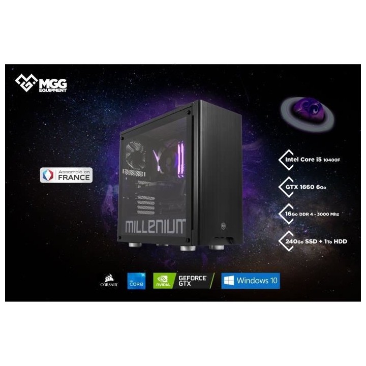 PC Gamer - MILLENIUM - M1SG166I514FWE - Core I5 10400F - RAM 16 Go - S